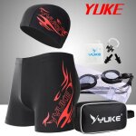 Maillot de bain confortable a schage rapide pour hommes, bonnet imprim, ensemble de lunettes de natation, ...