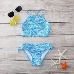Maillot de bain deux pices flamant rose pour enfants, joli ensemble bikini d't pour filles de 8 a ...