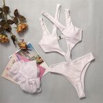 Maillot de bain deux pièces pour femmes, teinture par nouage, bretelles licou, avec anneaux liés, rembourré, ... Maillot de bain deux pièces pour femmes, teinture par nouage, bretelles licou, avec anneaux liés, rembourré, ...