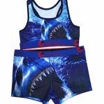 Maillot de bain deux pices en jacquard pour hommes et femmes, gilet et short, absorbant la sueur, ensemble ...