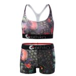 Maillot de bain deux pices en jacquard pour hommes et femmes, gilet et short, absorbant la sueur, ensemble ...