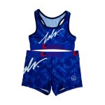 Maillot de bain deux pices en jacquard pour hommes et femmes, gilet et short, absorbant la sueur, ensemble ...
