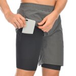 Maillot de bain d't pour hommes, short de plage a schage rapide, poches zippes, doublure en maille, ...