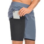 Maillot de bain d't pour hommes, short de plage a schage rapide, poches zippes, doublure en maille, ...