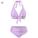 Maillot de bain pour femmes, simple, push - up, nâ¿ud doux, bikini, dos nu, col licou, costume de bain ... Maillot de bain pour femmes, simple, push - up, nâ¿ud doux, bikini, dos nu, col licou, costume de bain ...