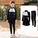 Maillots de bain pour garons et filles, ensemble pantalon fendu a manches longues, mignon, ludique, ...