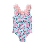 Maillot de bain imprimé fleur pastèque, sans manches, décor de fleurs, bikini, ensemble vêtements pour ... Maillot de bain imprimé fleur pastèque, sans manches, décor de fleurs, bikini, ensemble vêtements pour ...