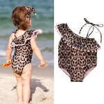Maillot de bain a nud lopard pour filles, ensemble une pice avec des franges, pour enfants de 6 mois ...
