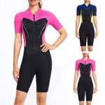 Maillot de bain en néoprène a manches courtes pour femmes, 1. 5mm, une pièce, pour surf, apnée, surf Maillot de bain en néoprène a manches courtes pour femmes, 1. 5mm, une pièce, pour surf, apnée, surf