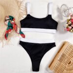 Maillot de bain a nervures pour femmes, ensemble deux pièces, push up, bikini, taille haute, patchwork, ... Maillot de bain a nervures pour femmes, ensemble deux pièces, push up, bikini, taille haute, patchwork, ...