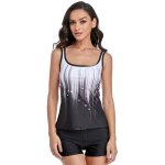 Maillot de bain noir pour femmes, coupe cintre, confortable, angle plat, new - tankini