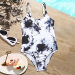 Maillot de bain une pice imprim lopard, classique, sans manches, a volants, vtements d't, pour ...