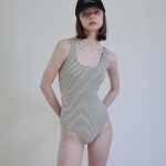 Maillot de bain une pice amincissant ray pour filles maillot de bain pour femme bikini se12743