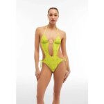 Maillot de bain une pièce a découpes fry1wop04 - yellow Maillot de bain une pièce a découpes fry1wop04 - yellow