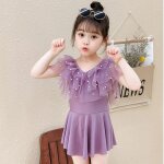 Maillot de bain une pice pour enfants, jolie fille d'ge moyen, a volants, robe de princesse, bb fille ...