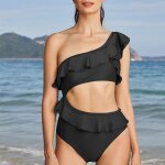 Maillot de bain une pice pour femmes, a la mode, dos nu, a volants, confortable, pour l'et, vtements ...