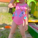Maillot de bain une pice pour filles de 3 a 10 ans, dgrad de couleurs, a volants, mignon, vtements ...