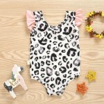 Maillot de bain une pice imprim lopard pour bbs filles, vtements de plage, pour l't