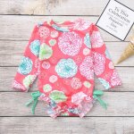 Maillot de bain une pièce pour nouveau - né, imprimé floral, manches longues, vêtements de plage, pour ... Maillot de bain une pièce pour nouveau - né, imprimé floral, manches longues, vêtements de plage, pour ...