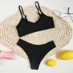 Maillot de bain populaire, echarpe, taille haute, dos nu, pour femmes