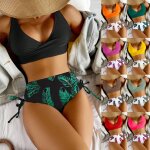 Maillot de bain sport fendu taille haute pantalon cordon bikini maillot de bain bikini se6762