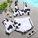 Maillot de bain trois pièces pour bébé fille, mignon, croisé dans le dos, imprimé floral de vache, bikini, ... Maillot de bain trois pièces pour bébé fille, mignon, croisé dans le dos, imprimé floral de vache, bikini, ...