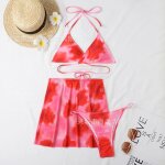 Maillot de bain trois pices jupe en gaze bikini string maillot de bain pour femme bikini se3692