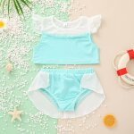 Maillot de bain en tulle pour enfants, ensemble deux pices, bikini, pour filles