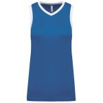 Maillot de basket - femme - pa4051 - bleu roi et blanc