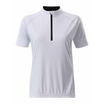 Maillot cycliste demi zip - femme - jn513 - blanc