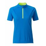 Maillot cycliste demi zip - femme - jn513 - bleu vif
