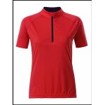 Maillot cycliste demi zip - femme - jn513 - rouge tomate