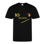 Maillot de foot enfant noir - style belgique respirant 100% polyester