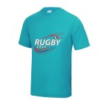 Maillot de rugby enfant turquoise