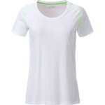 Maillot running respirant - femme - jn495 - blanc et vert vif