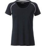 Maillot running respirant - femme - jn495 - noir et blanc