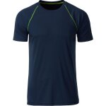 Maillot running respirant - homme - jn496 - bleu marine et jaune vif