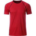 Maillot running respirant - homme - jn496 - rouge et noir