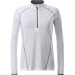 Maillot running respirant manches longues - femme - jn497 - blanc et gris