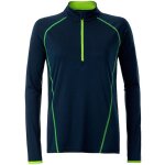 Maillot running respirant manches longues - femme - jn497 - bleu marine et jaune vif