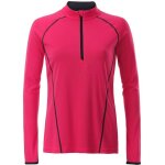 Maillot running respirant manches longues - femme - jn497 - rose vif