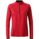 Maillot running respirant manches longues - femme - jn497 - rouge m�lange