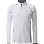 Maillot running respirant manches longues - homme - jn498 - blanc et gris