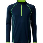 Maillot running respirant manches longues - homme - jn498 - bleu marine et jaune vif