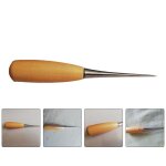 Manche en bois, outil de couture et de perforation pour raquette de badminton (marron clair)