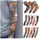 Manches de pche sans couture, unisexe, punk, cool, tatouage, bras d't, protection uv, elastique