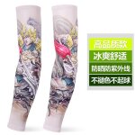 Manches de protection solaire en soie glace pour hommes et femmes, tatouage de bras de fleur, manches ...