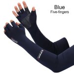 Manchons de bras de glace respirants a cinq doigts, 1 paire, manchettes de protection contre le soleil, ...