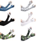Manchons de bras de glace a cinq doigts, protection solaire, respirant, sports de plein air, cyclisme, ...