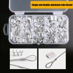 Manchons de p�che en aluminium, 200 / 250 pi�ces, pour ligne de p�che, connecteur de tube a sertir, accessoire ...